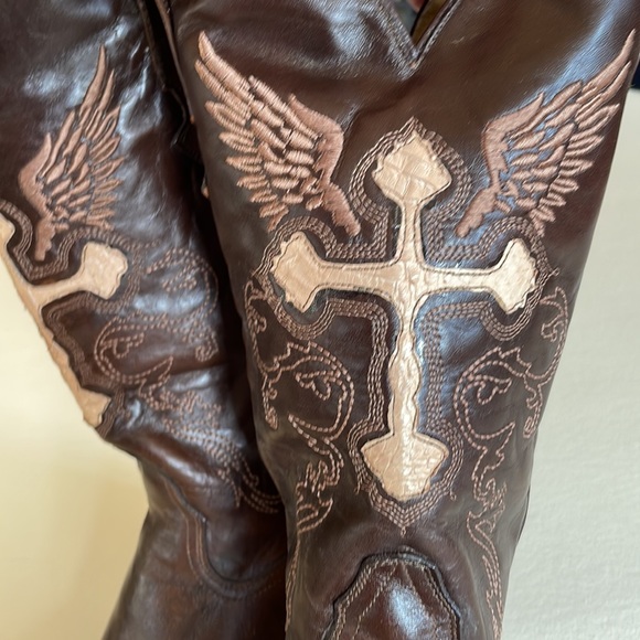 NWOT Exotic Leather Western Boots, sz. 9 - Picture 2 of 11